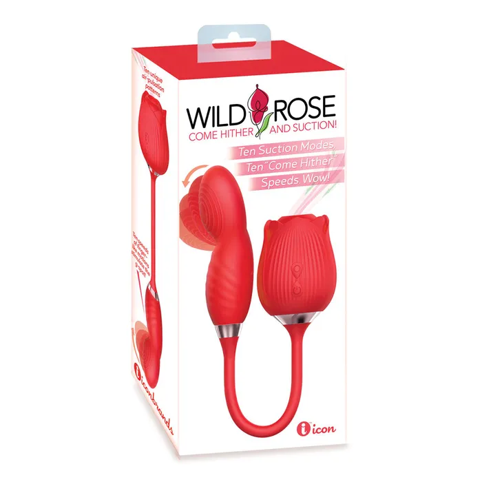 Wild Rose Come Hither & Suction Vibrator-(ic1707) | Icon Brands Female Sex Toys Wild Rose Come Hither & Suction Vibrator-(ic1707) | Icon Brands Female Sex Toys