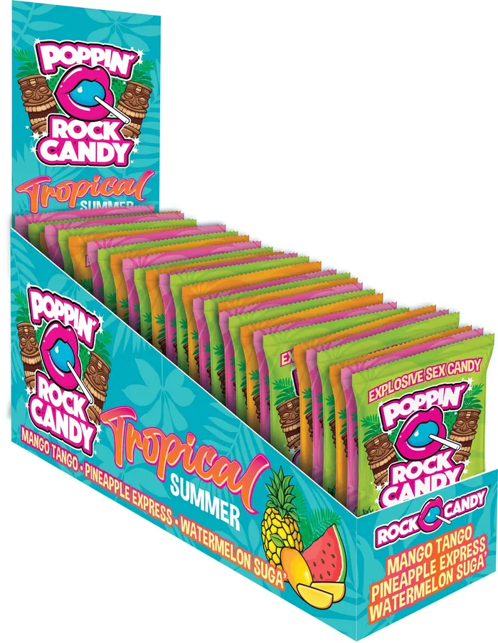 Rock Candy Vibrators Popping Rock Tropical Summer 36 Pk Display Mango Tango Pineapple Express Watermelon Sugar Rock Candy Vibrators Popping Rock Tropical Summer 36 Pk Display Mango Tango Pineapple Express Watermelon Sugar
